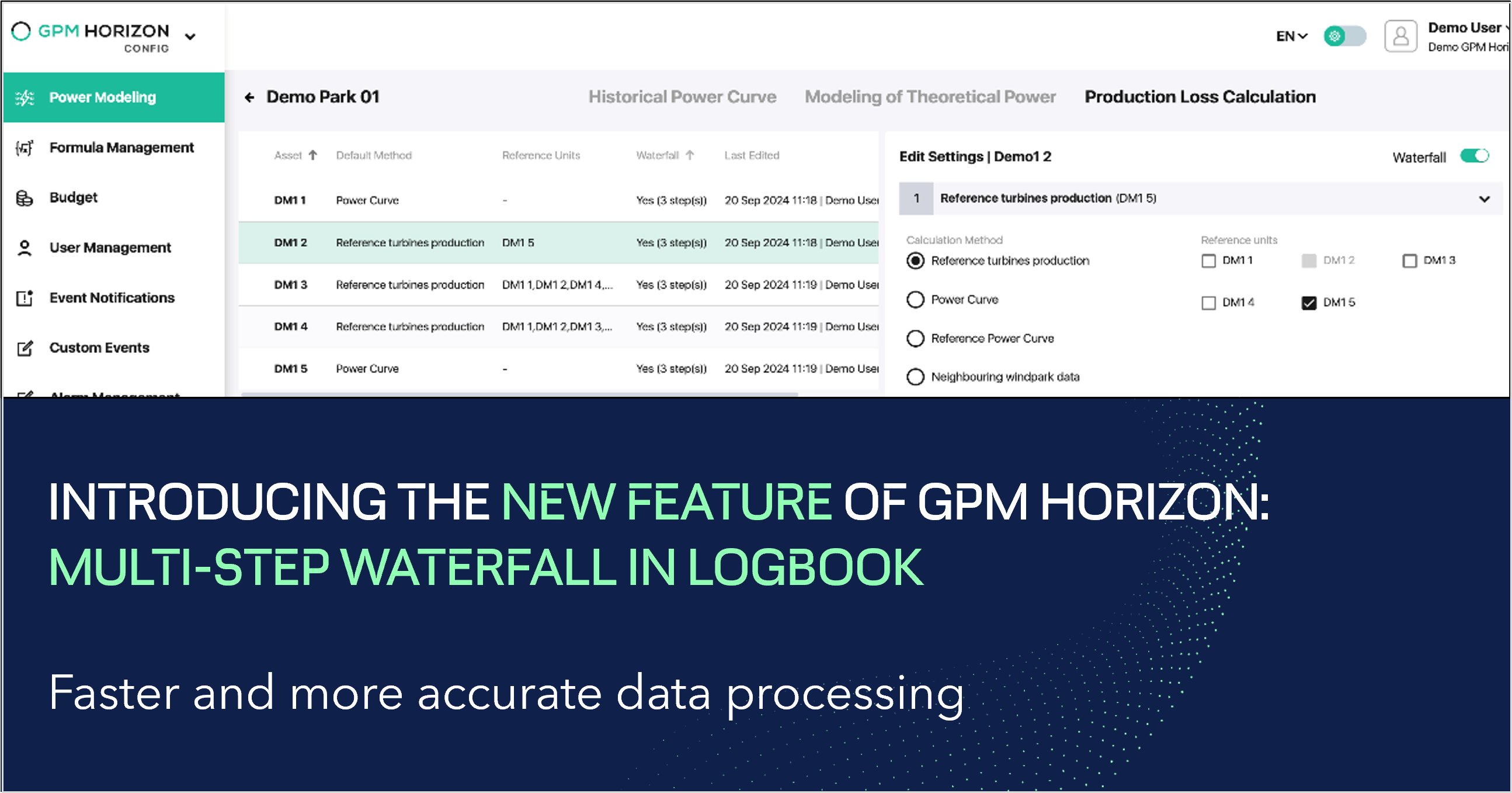 Advanced loss calculation for wind energy: multi-step waterfall in Logbook